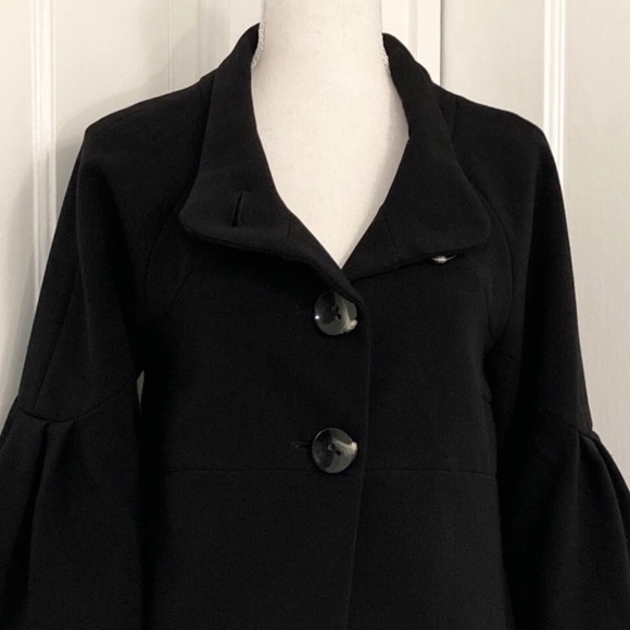 Kensie Black Bell Sleeved Coat - Picture 9 of 13